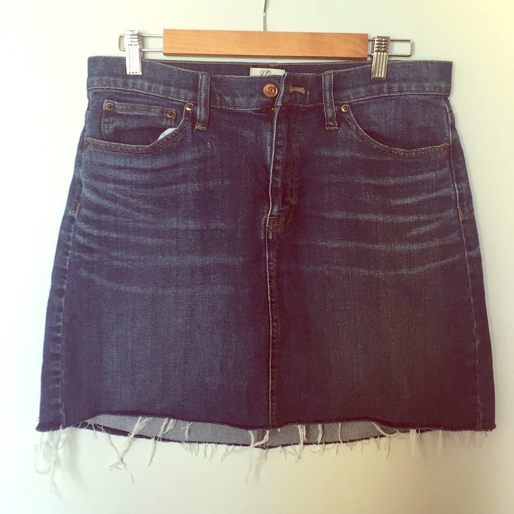 J. Crew trademark cutoff denim skirt!